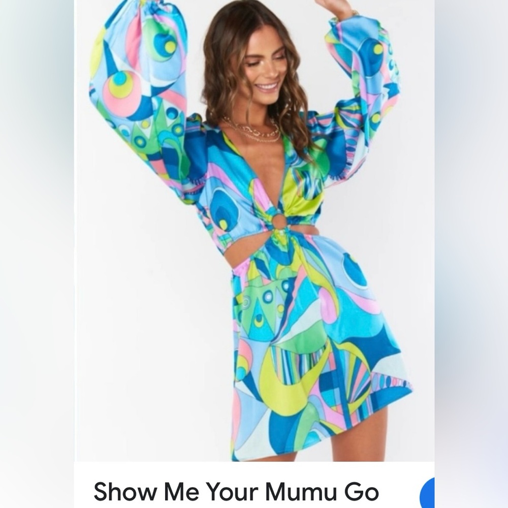 Show Me Your MuMu Blue and Pink Dress